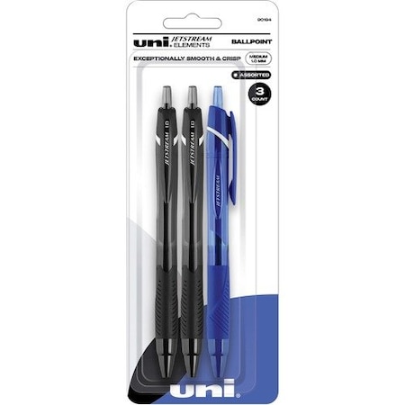 Uni-Ball Pen, Ballpoint, 1.0mm Point, Jetstream, AST, 3PK UBC90194